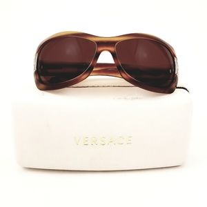 Versace Striped Havanah Brown Sunglasses